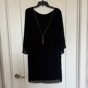 MSK Black Sheer Sleeve Dress